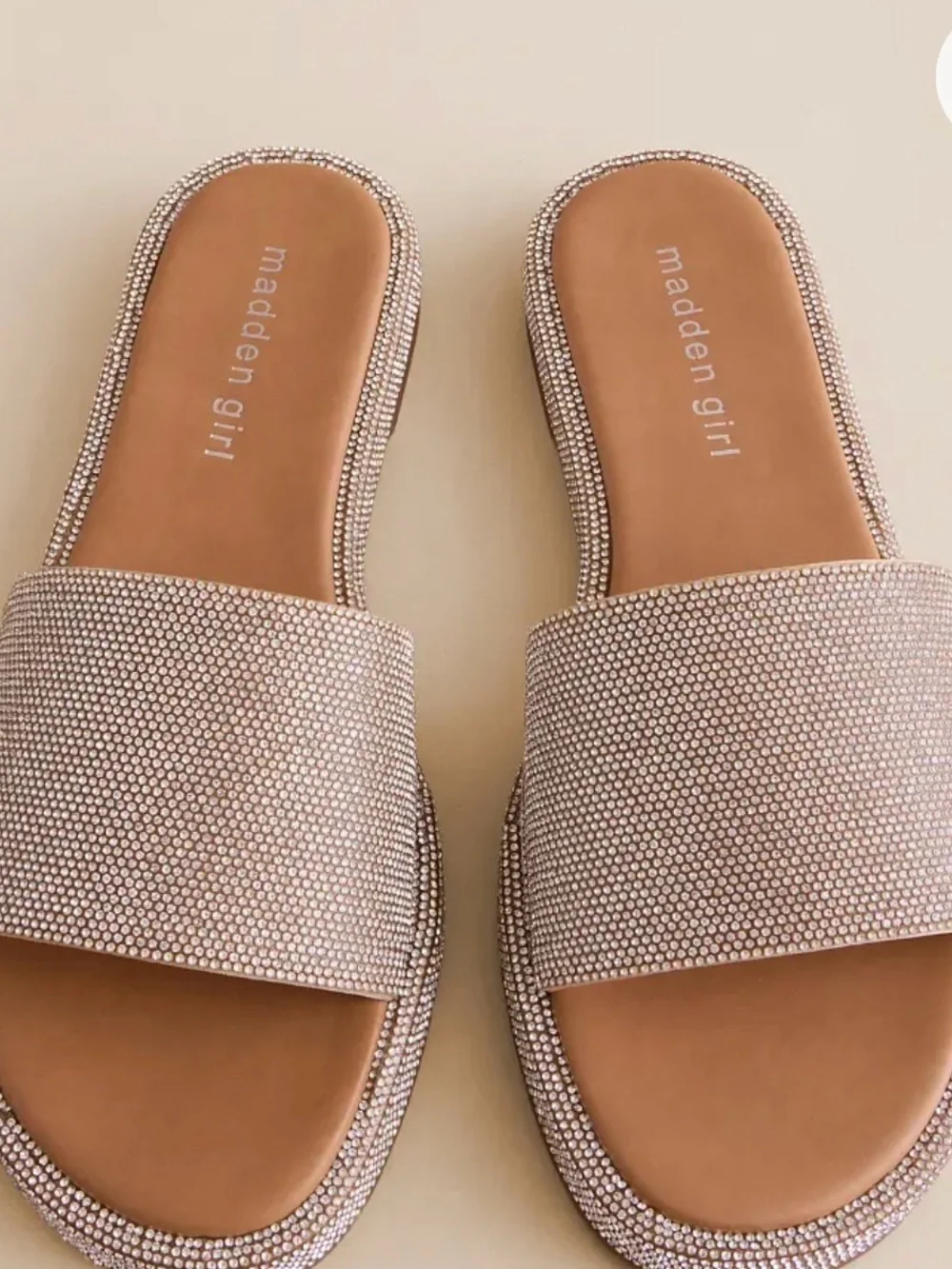 Madden Girl Silver Rhinestone Sandals